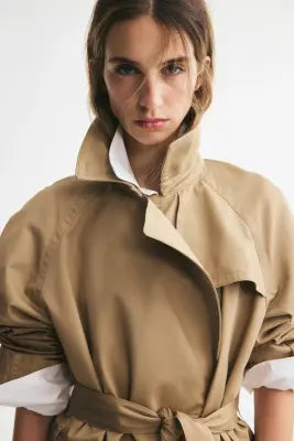 Trench-coat avec ceinture à nouer - Beige — photo 2
