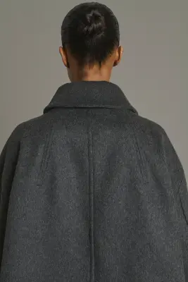 MANTEAU KASPER ANTHRACITE CHINÉ — photo 4