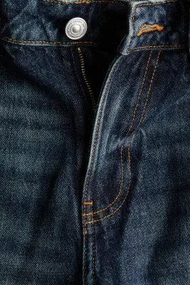 Baggy Low Waist Jeans - Bleu denim foncé — photo 4