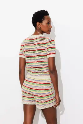 Short en crochet rayé — photo 4