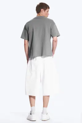 T-SHIRT COUPE AMPLE - Gris cendré — photo 1