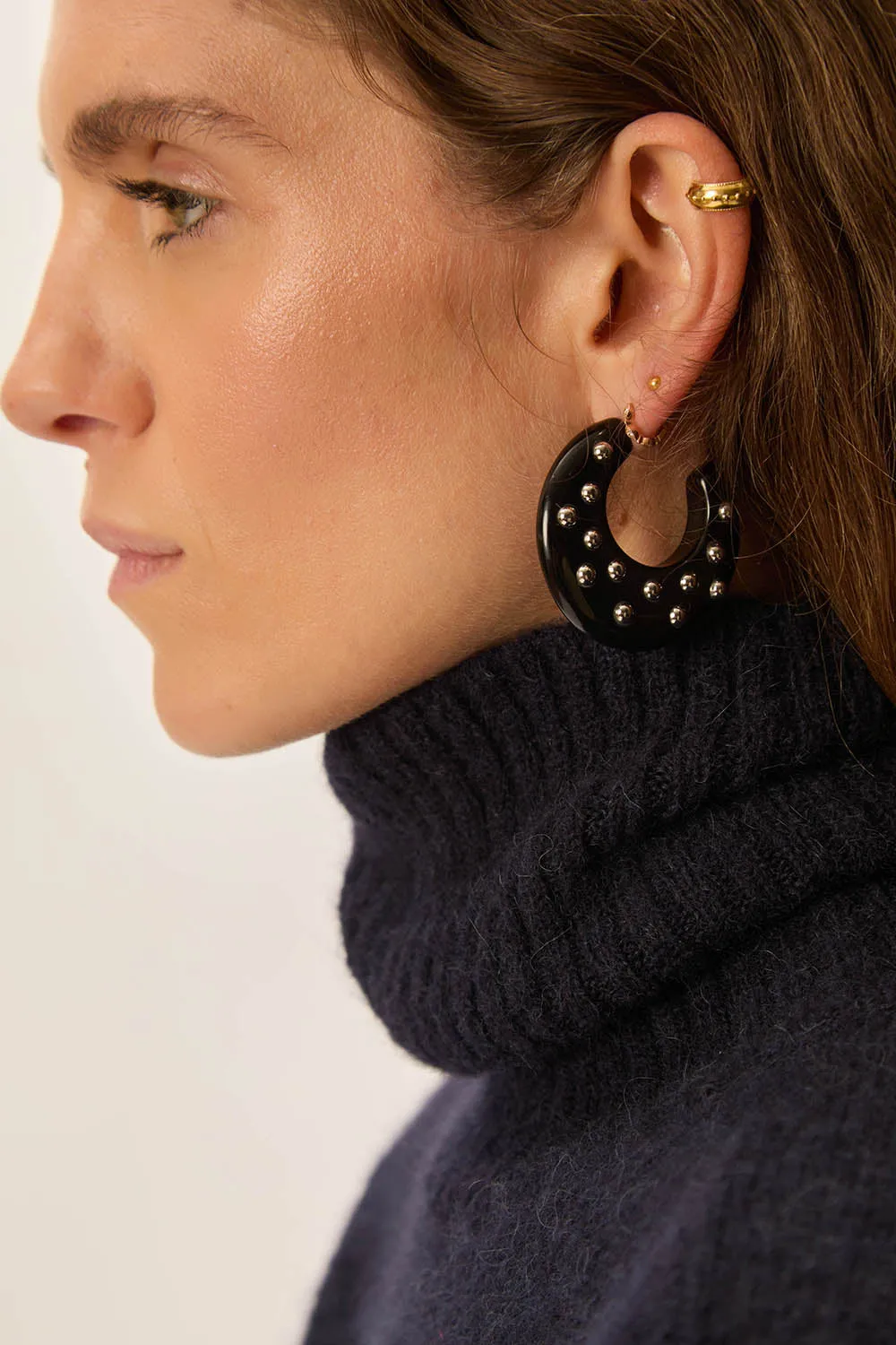 Boucles D'Oreilles Lalbert Noir/Argent