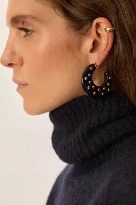 Boucles D'Oreilles Lalbert Noir/Argent — photo 1