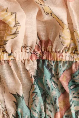 Crop top en lin mélangé - Beige/motif — photo 4