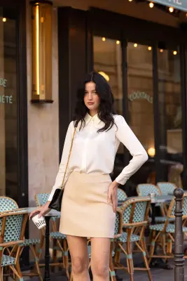 Ayla Mini Skirt - Beige — photo 1