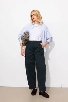 Pantalon balloon en toile — photo 2
