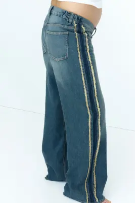 MAMA Low Waist Jeans - Bleu denim foncé — photo 2