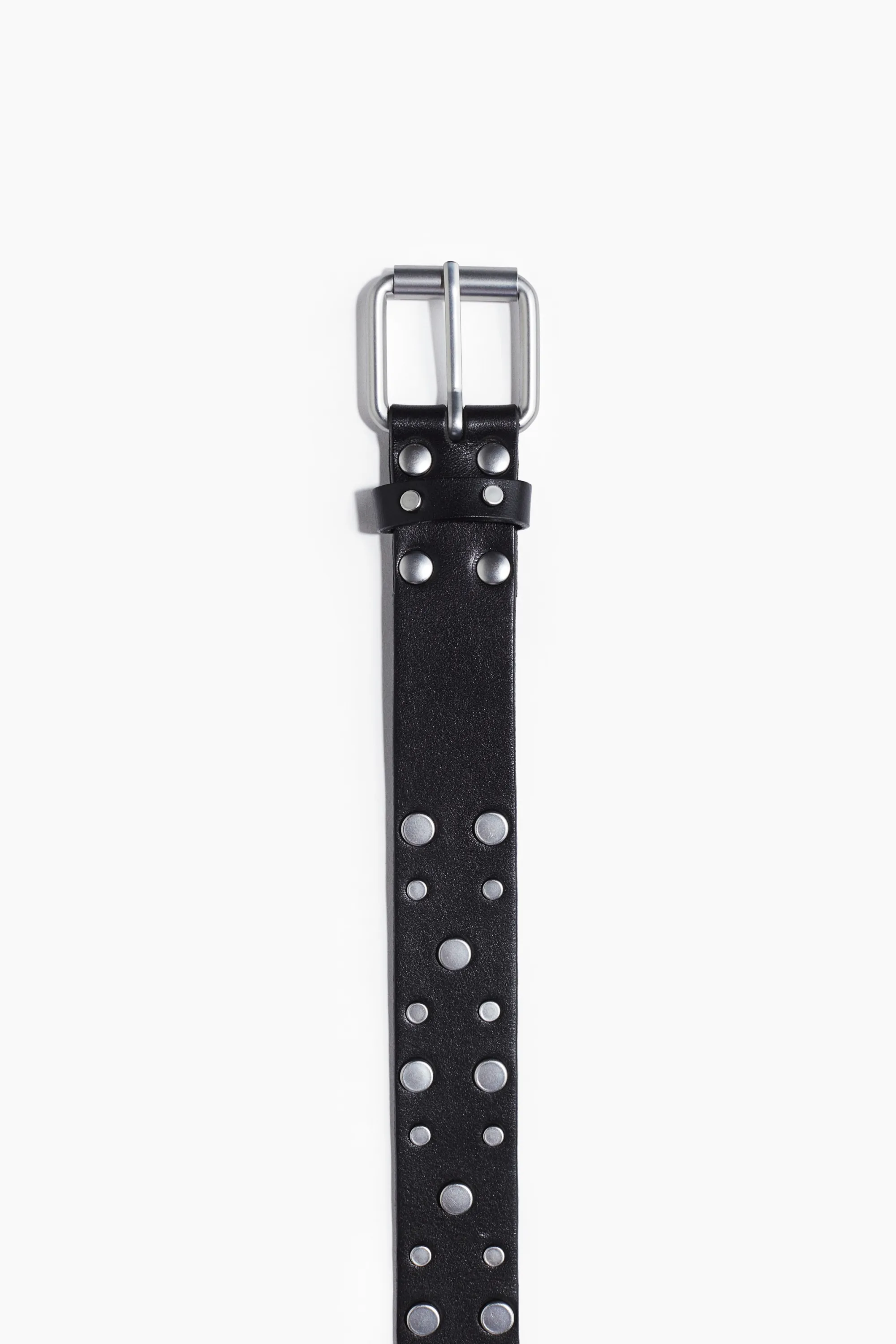Ceinture cloutée en cuir - Noir