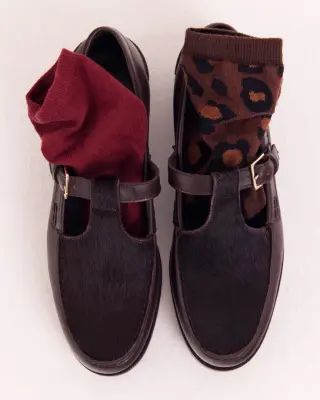 Chaussette Léo léopard fauve — photo 3