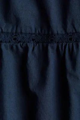 Robe avec dentelle et jupe évasée - Bleu marine — photo 2
