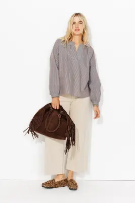 Blouse rayée bicolore Femme — photo 2