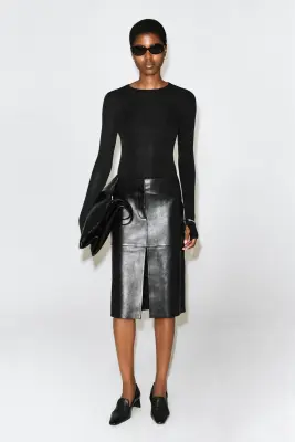 TOP SLIM EN LAINE MÉRINOS - NOIR — photo 2