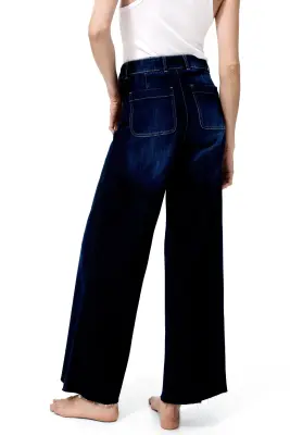 Wide High Jeans - Bleu denim foncé — photo 2