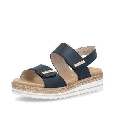 Sandales Remonte D0Q59-14 Bleu Marine - Velcro Grande Pointure Femme — photo 1