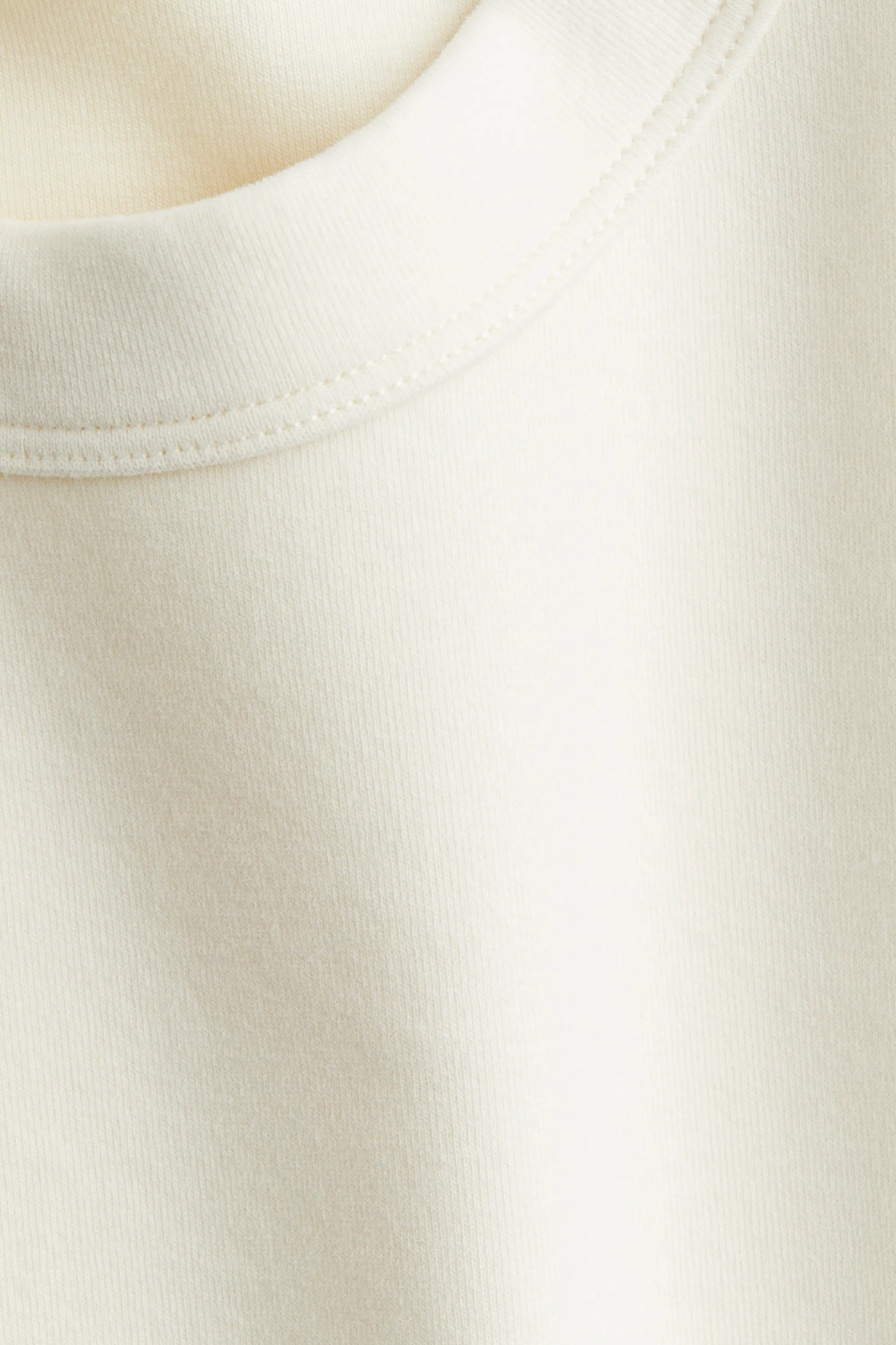 T-shirt ajusté en coton - Crème
