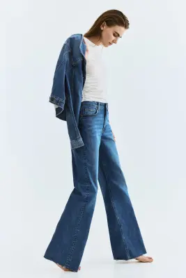 Wide High Waist Jeans - Bleu denim délavé — photo 4
