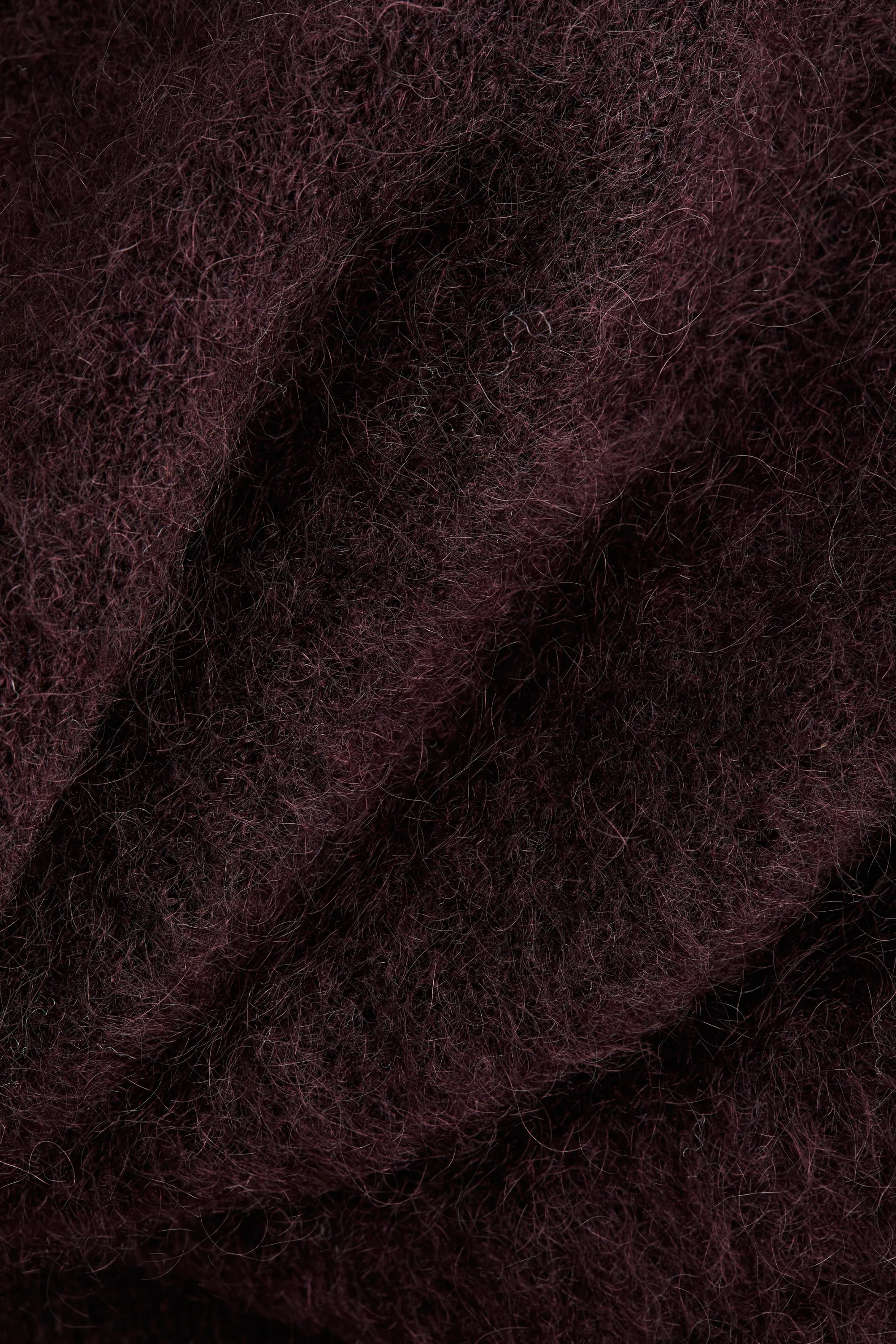Top en mohair mélangé avec détail torsadé - Bordeaux