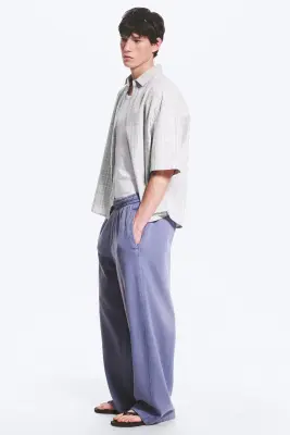 Pantalon de jogging droit ample taille mi-haute - Bleu délavé — photo 2