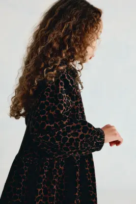 Robe en velours côtelé de coton mélangé - Marron/imprimé léopard — photo 2