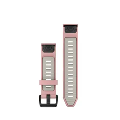 Bracelet Garmin Quickfit 20mm silicone rose poudré / gris cendré 010-13391-05 — photo 2