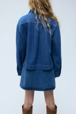 Chemise popover en denim - Bleu denim — photo 2