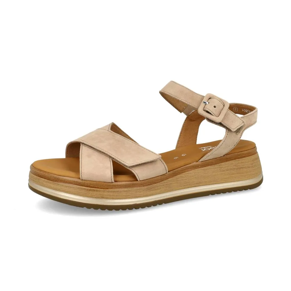 Sandales Gabor 62.741.30 Beige - Lacets Grande Pointure Femme