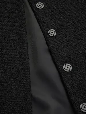 Veste en maille bouclée à manches raglan - Noir — photo 5