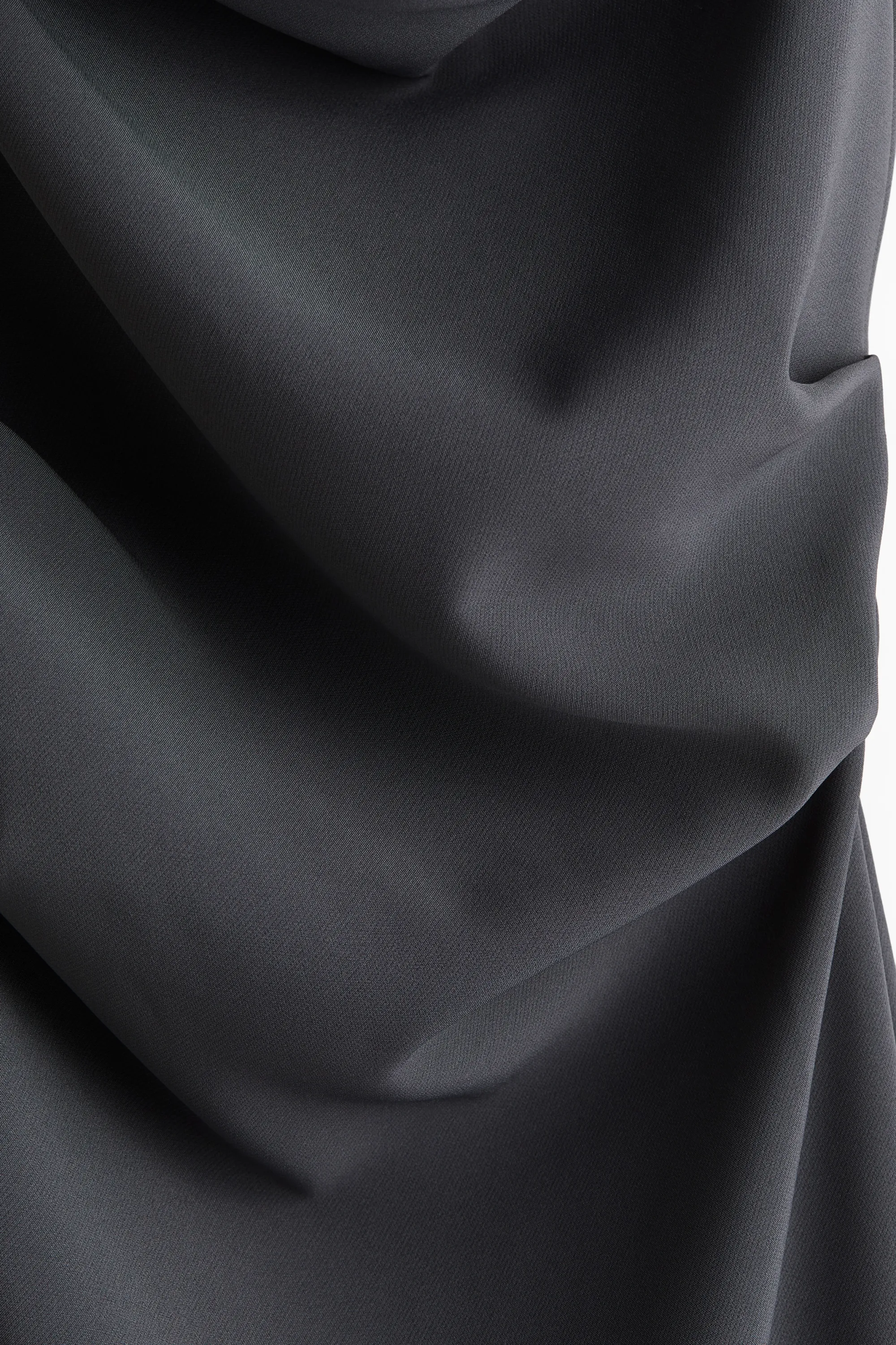 Robe en twill à effet drapé - Gris foncé