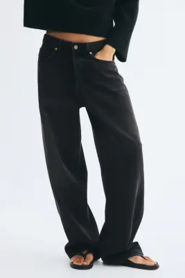 Baggy Regular Waist Jeans - Noir denim — photo 1