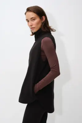 Veste sans manches Regular Fit en tissu Teddy bear - Noir — photo 3