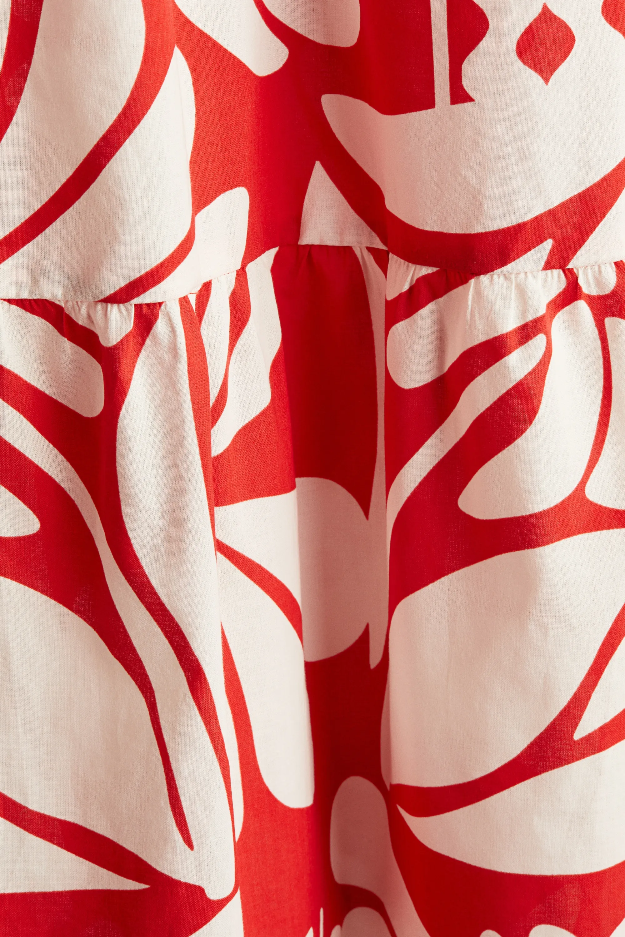 Robe midi à étages - Rouge vif/motif