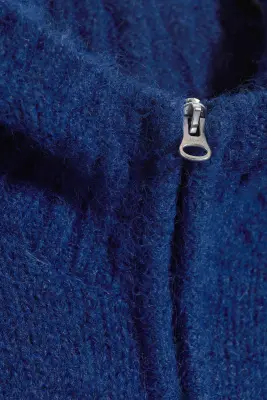 Sweat à capuche zippé confectionné - Bleu chiné — photo 4