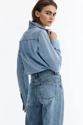 Barrel High Ankle Jeans - Bleu denim clair — photo 4