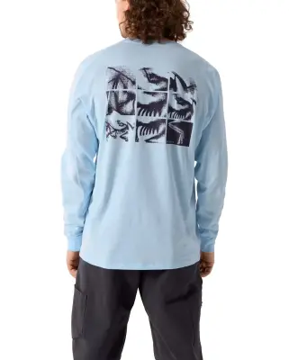 Kragg SL Cotton Bird Tile Shirt LS Alpine Blue / Moondrop — photo 5