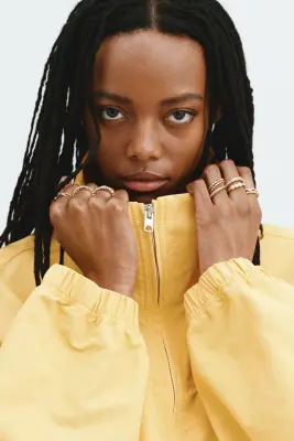 Veste oversize en nylon - Jaune — photo 2
