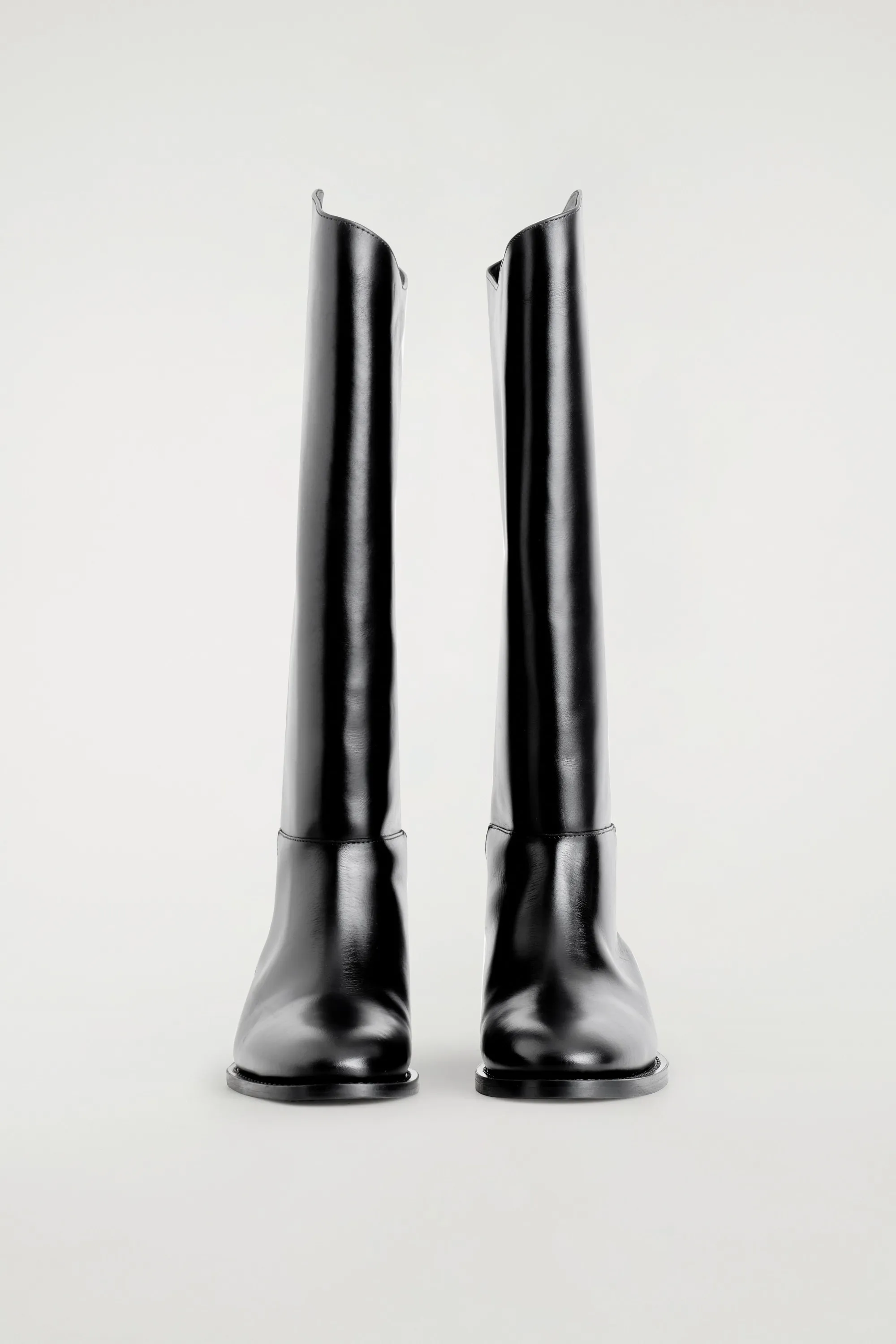BOTTES CAVALIÈRES EN CUIR - NOIR