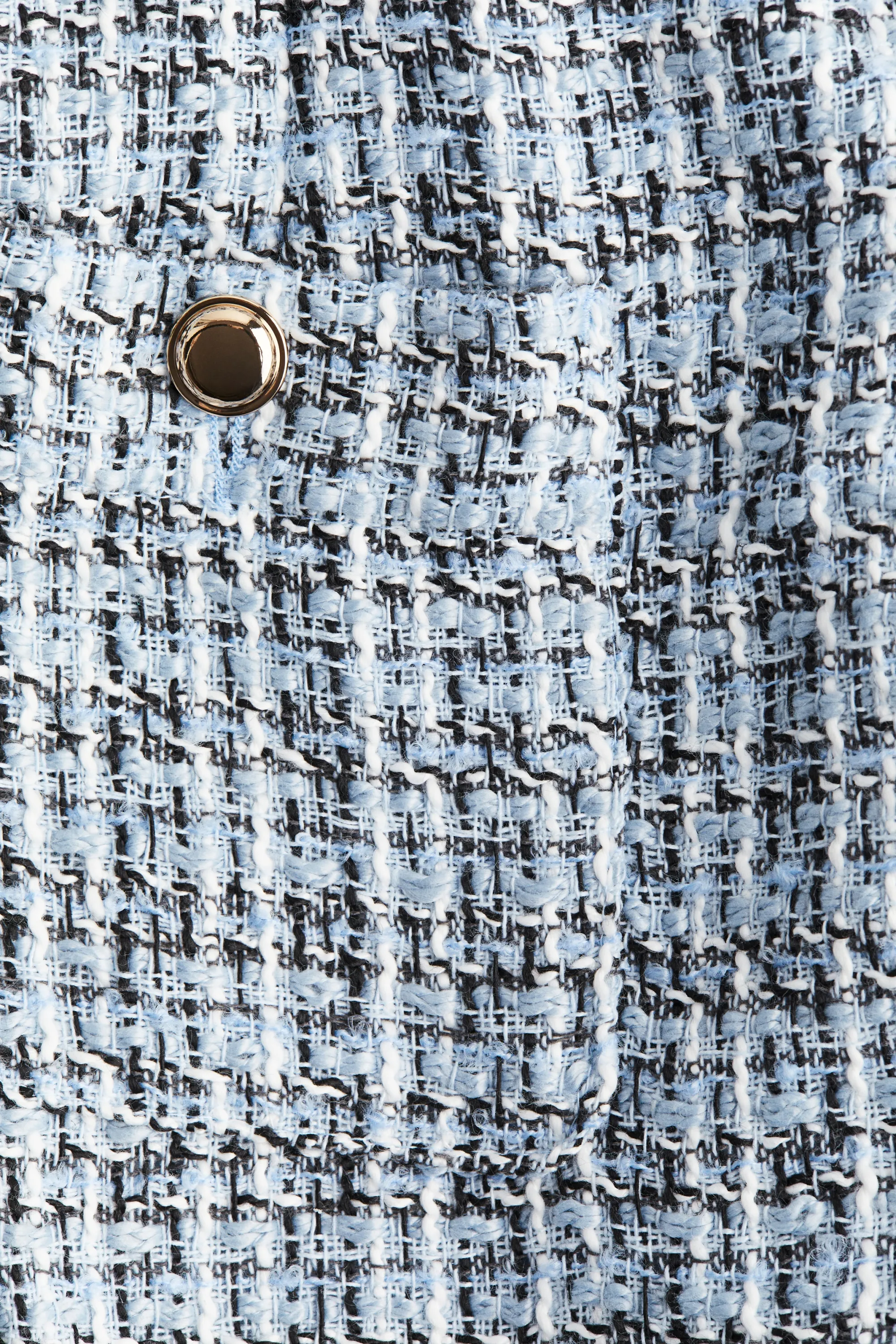 Short en tissu bouclette - Bleu clair/carreaux