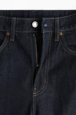 Wide High Waist Jeans - Bleu denim foncé — photo 3