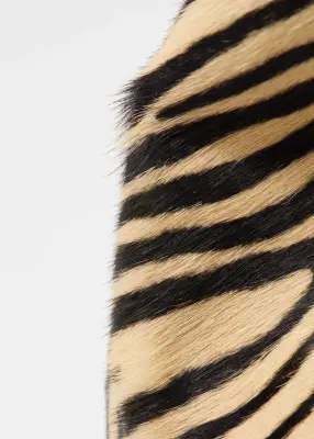 Sac cabas en cuir à imprimé animal - Motif zèbre beige — photo 2