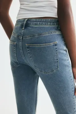 Skinny High Waist Ankle Jeans - Bleu denim — photo 3