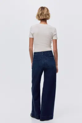 Wide High Jeans - Bleu denim délavé — photo 3