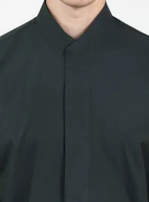 Origami Collar Shirt in Night Green End-on-End — photo 4