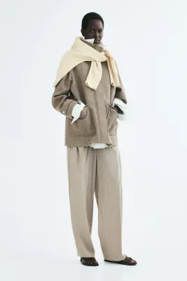 Manteau à col entonnoir - Taupe — photo 2
