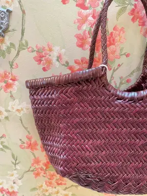 Nouveau ! DRAGON DIFFUSION Sac Nantucket Small Bi Colour Bordo Bruciato — photo 2