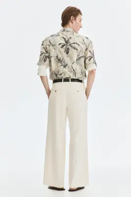 Pantalon large Loose Fit - Crème — photo 3