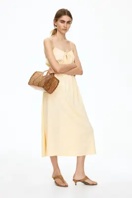 Robe en jersey froissé - Jaune — photo 1