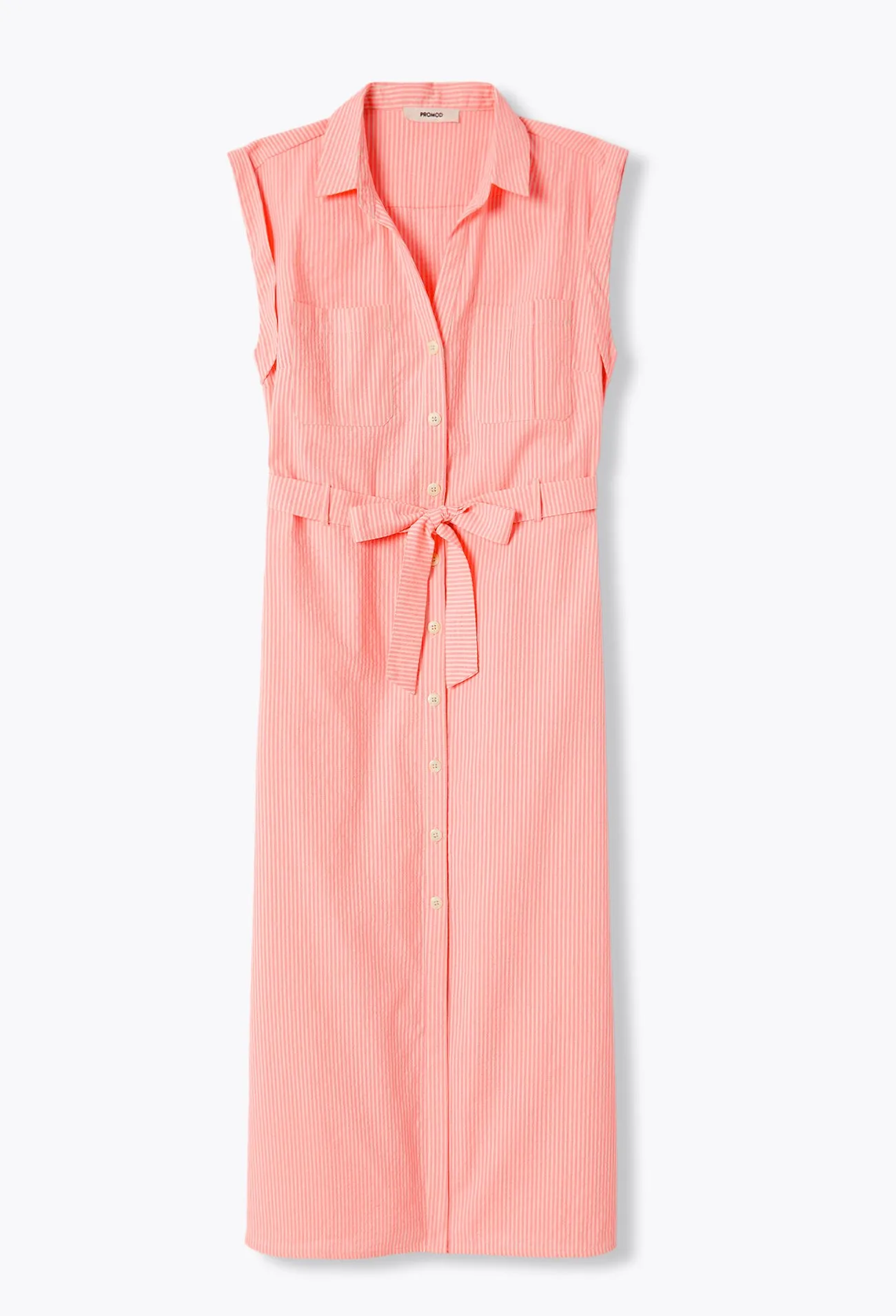 Robe mi-longue ceinturée Femme