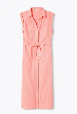 Robe mi-longue ceinturée Femme