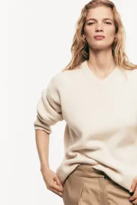 Pull en laine mélangée - Crème — photo 2