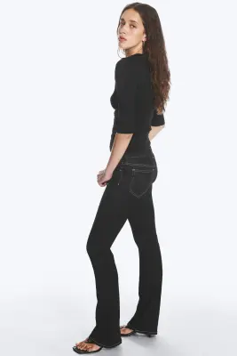 Jean bootcut skinny taille basse Luna - Blue Rinse – Bleu foncé — photo 2